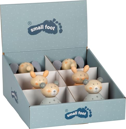 Culbutos pastel ours lapin éléphant en bois Small Foot pour l'éveil des petits