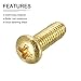 DTGN M3x8mm(DXL) Brass Phillips Machine Screws - 16Pack - Good for Machinery Industry - Pan Head Fastening Screw - Brass Tone