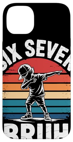 Six Seven Bruh Ragazzo Dab Retrò Tramonto Compleanno Bambini Custodia per iPhone 14 Plus