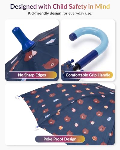 Image of Destinio Umbrella for Kids; Stylish & Cute, Child Safe, 100% Waterproof; Kids Umbrella for Girls, Boys and Baby