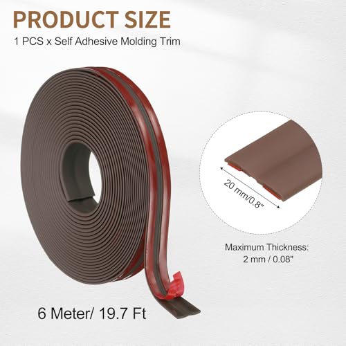 Protector esquina para pared autoadhesivo moldura flexible marrón para techo y encimera 3