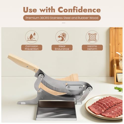 Rebanadora manual de carne congelada de acero inoxidable miniatura 6