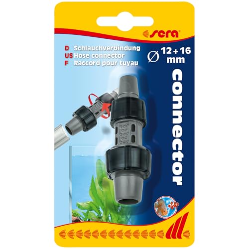 sera Schlauchverbindung für Ø 12 und 16 mm | Anschlussstück für Aquarien- und Teichtechnik | passend für gängige Filter und Pumpen | Flexible & robuste Kupplung für Wasserschläuche