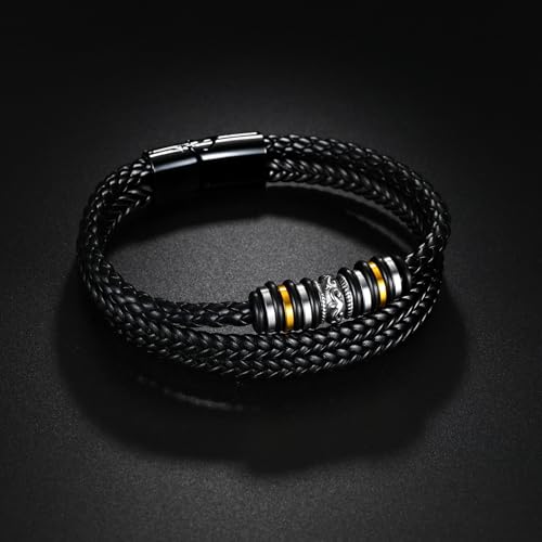Pulsera de cuero trenzada para hombre miniatura 6