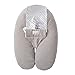 Tinéo - Coussin De Grossesse et d'allaitement Multifonctions Multirelax Éponge, Déhoussable, Fabriqué en France, 78x44cm (Gris / Étoile)