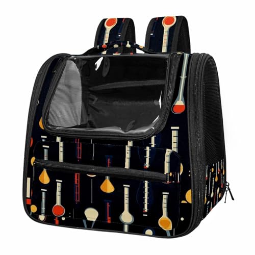 otnrnondcl School Chemistry Geometric sc (1) Cat Backpack Carrier, Breathable Cat Carrier Large Space Bubble Pet Backpack for Kitty Small Dog