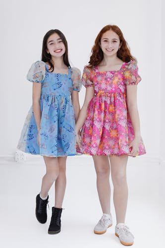 Bluey Girls Square Neck Organza Dress Toddler to Big Kid Sizes (2T - 10-12)3