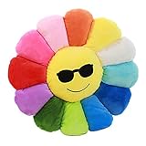 THEE Almohada Cojines Peluche de Expresión Emoji de Flores de Sofá