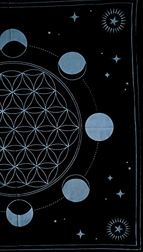Indian Craft Castle Altar Tarot Cloth, Moon Phases Astrology Tarot Cards Divination Special Tablecloth Witchcraft Man Cave Room Bar Home Wall Decor (Moon Phases 26 X 26 Inches) #TOP2