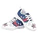 Dolyues American Flag Kids Sneaker Lightweight Breathable Running Tennis Boys Girls Shoes Size 1, Star Print Athletic Shoes Non-Slip Gym Sports Fashion Sneakers Lace-up Footwear