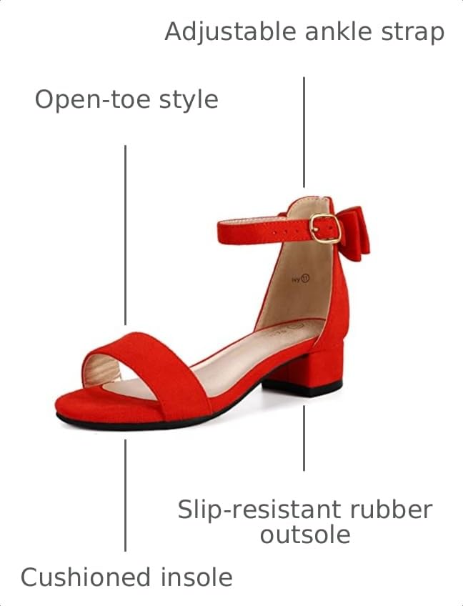 Image of PANDANINJIA Girls Dress Shoes Toddler Kids Heels Sandals Flower Girl Shoes