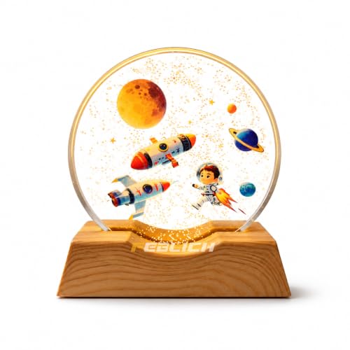 Image of 3D Acrylic LED Night Light - Warm White & Astronaut Boy FIre Design with Durable Plastic Base, Decorative Table Lamp for Bedroom, Living Room, Kids Room, Study & Home Decor Gifting