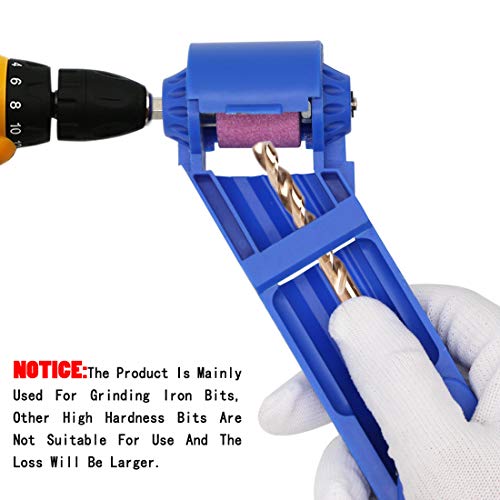 CZS Drill Bit Sharpener Portable Diamond Drill Bit Sharpening Tool Corundum Grinding Wheel for Iron-based Drill Bits Fit Width Range 5/64”-1/2” (2-12.5mm),with Extra Corundum Grinding Wheel and Wrench - Thumbnail 2