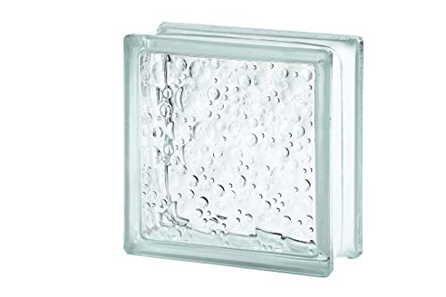 Bloque de Vidrio Burbujas, 19 X 19 X 8 Cm