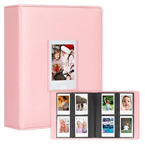 288 Pockets Photo Album for Fujifilm Instax Mini Camera, Photo Album for Polaroid, Leather Cover, Photo Album for Instax Mini 12 11 9 40 90 8 7 Evo LiPlay Instant Camera, 2x3 Photo Album (Pink) Cover