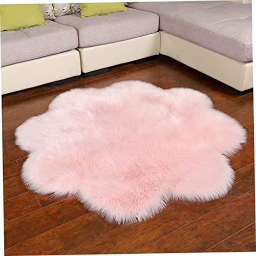Tapis peluche fleur rose Cabilock pour isoler un sol froid avec style