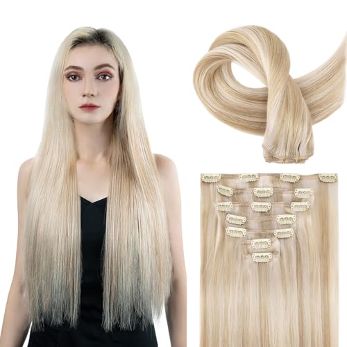 Extensions cheveux humains à clip invisible pour corriger le manque de volume 120g