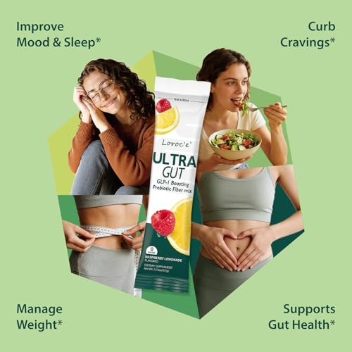 UltraGut GLP-1 Booster Fiber Mix Drink, Cortisol Reducer & Sleep Aid, for Weight Loss & Gut Health - with Prebiotics, Magnesium Glycinate, L-Theanine, Ashwagandha, Vitamin D, No Sugar, 30 Servings - Image 5