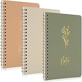 ZICOTO Aesthetic Spiral Notebook Set of 3 For Women - Cute College Ruled 7x5 Journal/Notebook with Lined Pages - Perfect Supplies to Stay Organized at Work or School