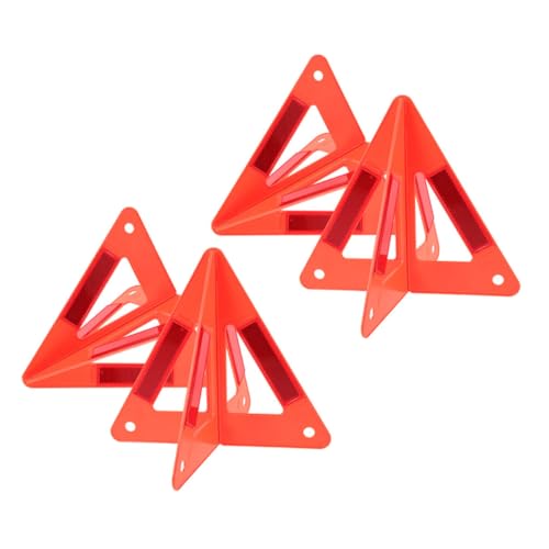 MUELODSIC 4 Piezas Kit de Triángulos Reflectantes de Emergencia para Coche Señal de Advertencia Vial y Homologada para Seguridad Carretera Accesorio Esencial para Averías y Asistencia