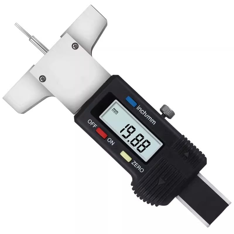 Digital Depth Gauge Measuring Ruler for tire Tread Depth, Measuring Ruler for Wheel Tread wear, Measuring Ruler for Corrosion Depth of machined Parts, Electronic Tool