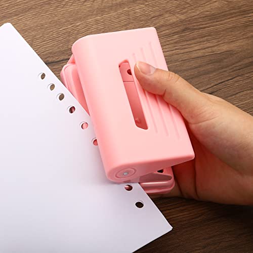 Patikil 1/4" 2 Hole Paper Punch, Metal Hole Puncher 8 Sheet Punch Capacity Adjustable Hole Punch For Office And Home, Pink #TOP5