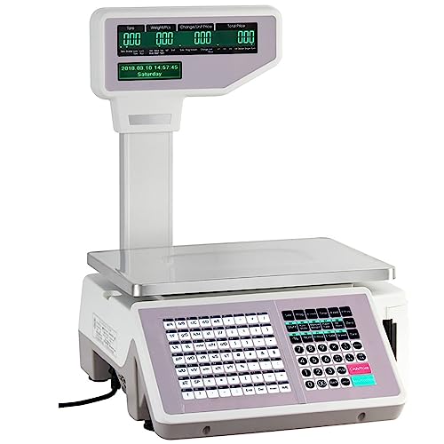 Cyfrowa Waga Do Drukowania Etykiet Cenowych, Cyfrowa Waga Spożywcza, Elektroniczna Waga O Wysokiej Precyzji Z Wyświetlaczem Lcd, Dwustronny Wyświetlacz Lcd 30 Kg/60 Funtów, Cyfrowy Kalkulator Cen