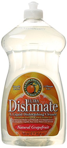 Earth Friendly Products ECOS Dishmate, Liquid Dishwashing Cleaner, Natural Grapefruit, 25 Ounces (Pack of 12)