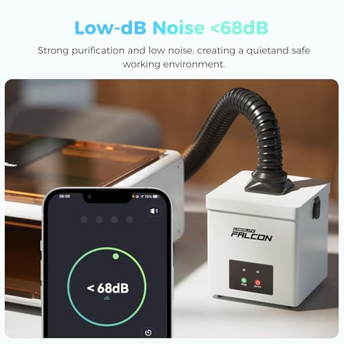 Extracteur de Fumée Creality Falcon YW45 pour Graveur Laser A1, Système de Filtration à 2 Couches, 3 Niveaux de Vitesse, Faible Bruit <68dB, Compatible Tuyaux d'Évacuation 63mm/76mm – vue 5