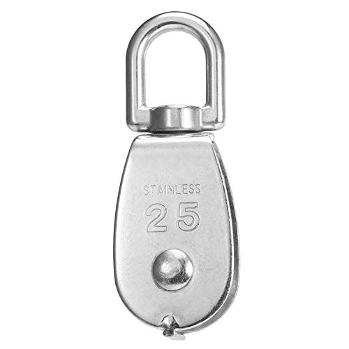 Polia, Andoer 3 peças de elevação única polia de aço inoxidável para serviço pesado, única roda, blo