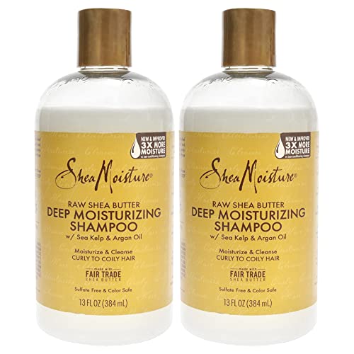 Shea Moisture Shampoing beurre karité brut rétention humidité 13 oz - 2 pack