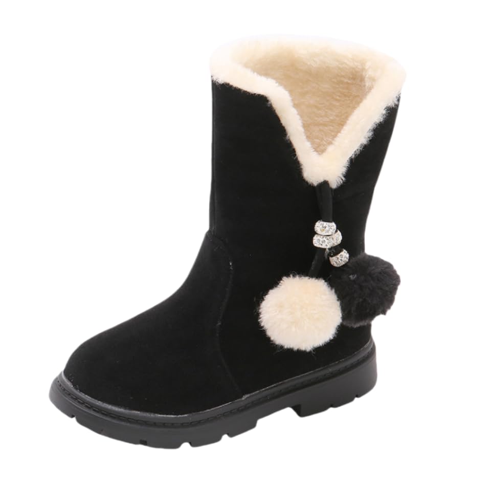 Cozy & Cute Girls' Winter Snow Boots - Warm, Non-Slip, Fleece-Lined Casual Shoes for Outdoor Fun
