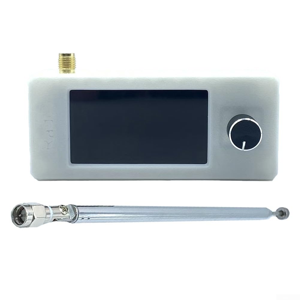 Receptor de radio de bolsillo, 0.5-108 MHz tamaño de bolsillo SI4732, mini radio LSB USB AM FM con pantalla de 1.9 pulgadas 170 x 320, para ESP-32-S3 (varilla de tracción blanca)