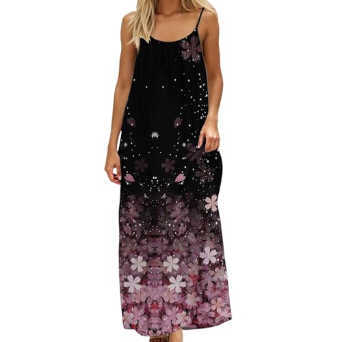 Image of HTHLVMD Backless Cami Dress Summer Dresses for Women 2026 Spaghetti Strap Dresses Womens Solid Color Backless Cami Dress