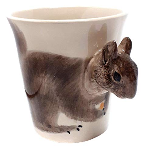 B2SEE mug/Tasse écureuil/fermée mug/Tasse Animaux/Animal 3D/ceramique Animaux Fantastique Fait Main Enfant Femme Garcon Fille