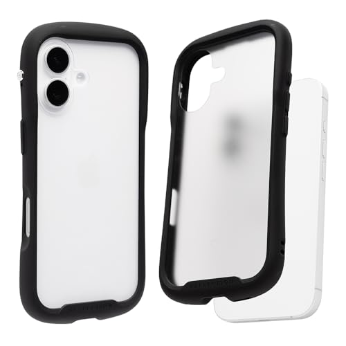 iFace Reflection Frost iPhone 17 �P�[�X �N���A �����K���X(�u���b�N)�y�w�䂪�ڗ����ɂ��� ���ϖh�~ �t���X�g ����K���X ������ �܂�K���X �A�C�t�F�C�X �A�C�t�H��17 iphone17 �p �J�o�[ �ϏՌ� �X�g���b�v