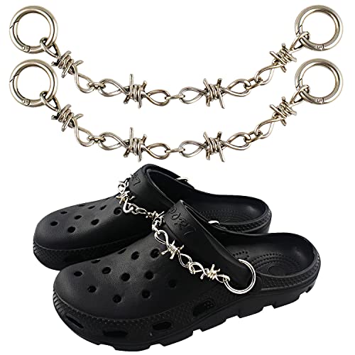 VIQWYIC Metal Twisted Chains Shoe Charms Fashion Cool Punk Alloy Decoration for Sandals Clog Accessories