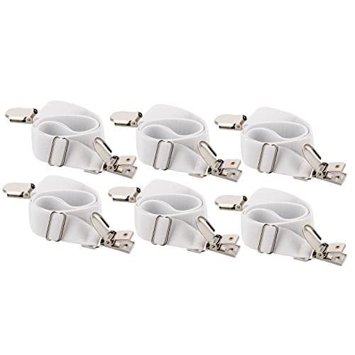 DESERMO elastischer Betttuchspanner mit Metallclips | Hochwertiger Spanner für Bettlaken | Betttuchspanner verstellbar 120cm Länge | Stabiler Bettlakenspanner Kreuz & quer einsetzbar