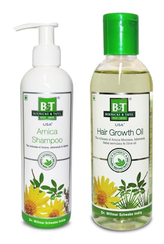Image of Boericke & Tafel Arnica shampoo & Hair Growth oil combo pack - Reduces hairfall | Healthy hair Growth | Strengthens Hair & Adds Natural Shine | 450 ml combo - Pack of 1