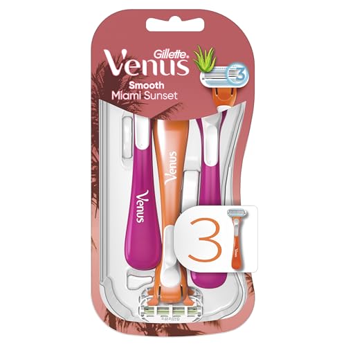 Gillette Venus Miami Sunset Smooth Sensitive Disposable Womens Razor With Aloe x3