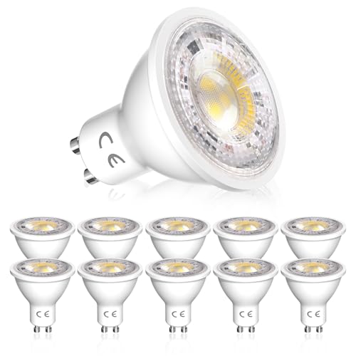 Bonlux GU10 LED Dimmbar Warmweiß 3000K, 5W LED Leuchtmittel GU10, Ersetzt 50W Halognlampe, 220V-240V 38°Grad Abstrahlwinkel LED Reflektor GU10-10 Stück