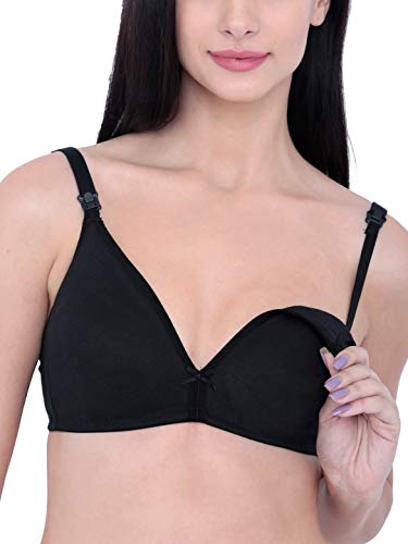 Image of Inner Sense Organic Cotton Bamboo Nursing Bra for Women I High Coverage Feeding Bra with Lace Detailing on Neckline I Non Padded Maternity Wear with Wirefree Design