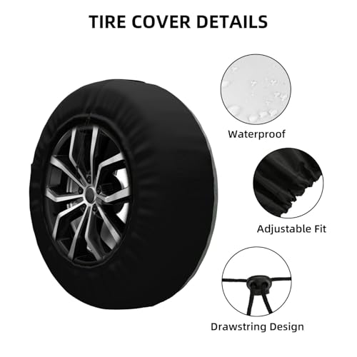 Image of Skulls and Roses Spare Tire Cover Weatherproof Universal Wheel Protectors Halloween Wheel Covers for Rv Camper Travel Trailer SUV Truck 14 Inch