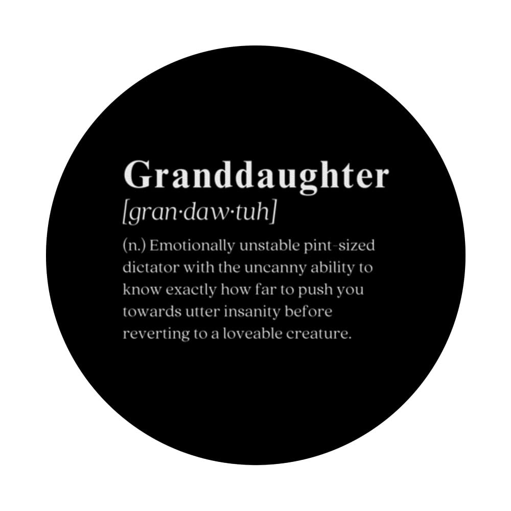Grandparent Humor, Nana Papa Funny Granddaughter Definition PopSockets Swappable PopGrip, Black - Image 3