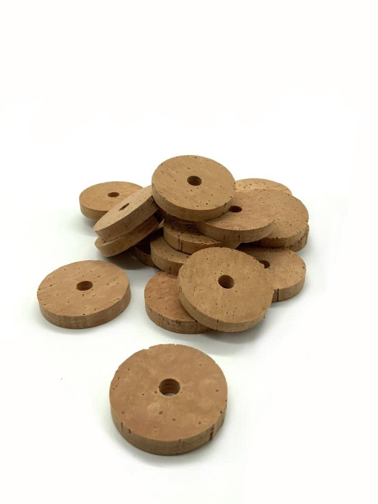 Discos de corcho 35 mm diámetro 6 mm grosor 20 unidades para pesca con agujero