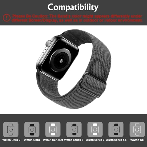 Image of Arae Stretchy WatchBand Compatible for Apple Watch Band 49 /45 /44 /42 /41 /40mm /38mm Comfortable Adjustable Sport Band for iWatch Series 10 9 8 7 6 5 4 SE 3 2 1 Women Men