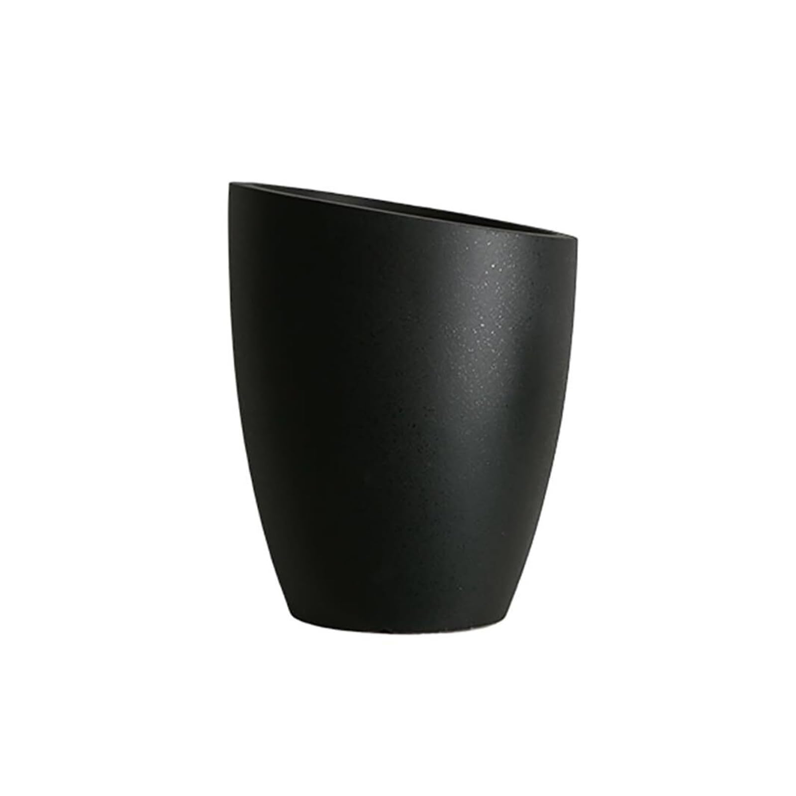 Zabawna doniczka z betonu ze skośnym otworem, donica Lar do użytku na zewnątrz, weranda Det, Slish Black Design