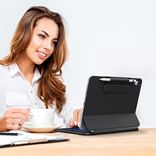 Typecase Edge Keyboard For Ipad 10Th Generation (10.9", 2022) - 10 Colors Backlit, Thin, Multi-Touch Trackpad, Bt, Magnetic Clasp Keyboard Case For Ipad 10Th Gen 10.9 - Black #TOP7