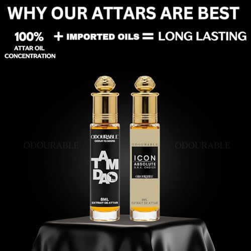 Image of SRK Edition Attar Combo | Tam Dao & Dun Icon | 100% Pure Long Lasting Ittar for Men & Women | Sandalwood Fresh Woody Fragrance | SRK Perfume Oil 8ml x 2 | Ideal Gift