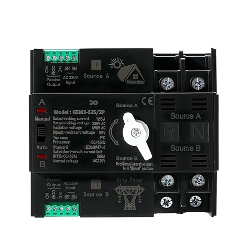 Commutateurs de transfert automatique ATS rail 125A haute capacite triphase 3P AC 230V